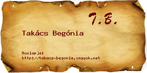 Takács Begónia névjegykártya